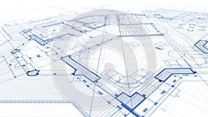 Architecture design: blueprint plan - illustration of a plan mod