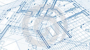 Architecture design: blueprint plan - illustration of a plan