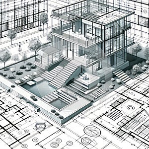 Architecture design: blueprint plan - illustration of a plan