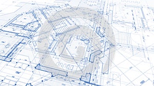 Architecture design: blueprint plan - illustration of a plan mod