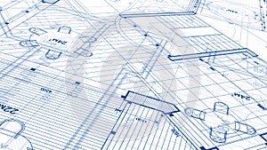 Architecture design: blueprint plan - illustration of a plan mod