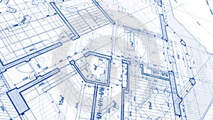 Architecture design: blueprint plan - illustration of a plan mod