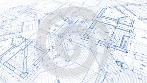 Architecture design: blueprint plan - illustration of a plan mod