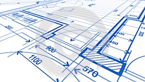 Architecture design: blueprint plan - illustration of a plan mod