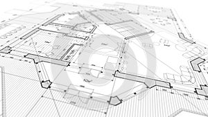 Architecture design: blueprint plan - illustration of a plan mod