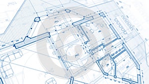 Architecture design: blueprint plan - illustration of a plan mod