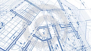 Architecture design: blueprint plan - illustration of a plan mod