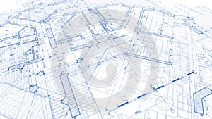Architecture design: blueprint plan - illustration of a plan mod photo