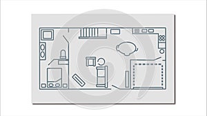 Architecture design: blueprint plan - illustration of a plan modern