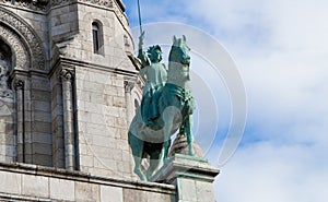 Architecture detail of Basilica of Sacre-Coeur, Montmartre. Paris.