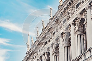 Architecture detail with the facade of the Marciana National Library photo