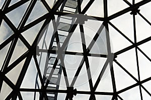 Translucent triangles: detail of glazed dome photo