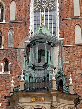 Architecture detail from Mary`s Church in Krakow, Poland