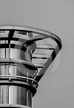 Architecture detail of a modern building in black and white