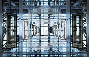 Architecture detail Modern geometric Glass Steel facade Building