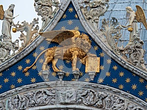 Architecture detail on St. Mark Cathedral, Venice, Italy