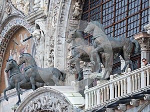 Architecture detail on St. Mark Cathedral, Venice, Italy