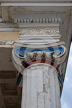 Architecture details of Achilleon, Corfu, Greece