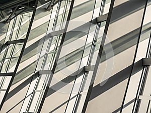 Architecture details Glass wall panel Shade shadow Steel structure Modern Building