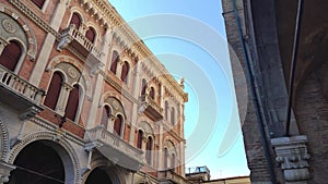 Architecture details from old historical building in Padova in Piazza dei Signori