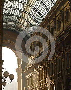 Architecture details of Vittorio Emanuele Gallery