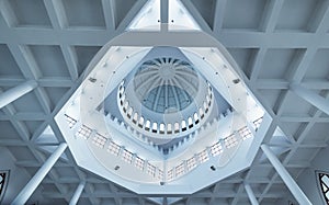 Architecture of Dome and Windows Shade in Interior Masjid, Religion Worship Building