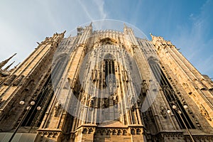 Architecture of Duomo di Milano church in  Milan, Italy