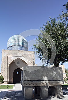 Architecture of the East. Bibi-Khanum mosque complex, Samarkand, Uzbekistan