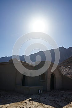 Modern buildings under construction in Egypt. Dahab, South Sinai Governorate, Egypt