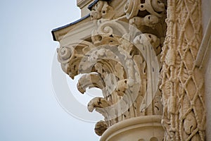 Architecture elements of Peyrou water castle, Montpellier, Franc