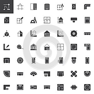 Architecture elements vector icons set