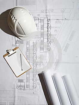 Architecture objects concept with space to text