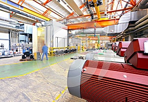architecture and equipment of a factory for mechanical engineering: assembly of electric motors