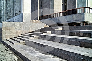 Exterior of Front Steps and a Platform at the Main Entrance to Modern Building