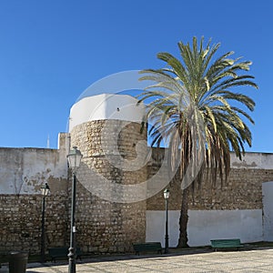 Architecture, faro, portugal, white houses, blue sky, overwinter