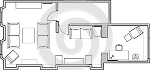 Architecture floor plan photo