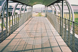 Architecture of footbridges or walkway for walking overpass cross over the road.