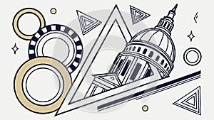 Architecture and geometric shapes design elements vector design Generative AI