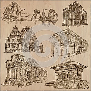 Architecture - an hand drawn vector pack, collection.