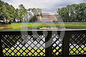 Architecture of historic city center of Saint-Petersburg, Russia. Mikhailovsky castle.