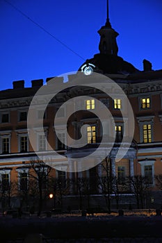 Architecture of historic city center of Saint-Petersburg, Russia. Mikhailovsky castle.