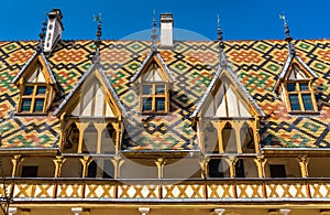 Architecture of the historic Hospices of Beaune, France