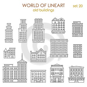 Architecture historic old buildings graphical lineart vector photo