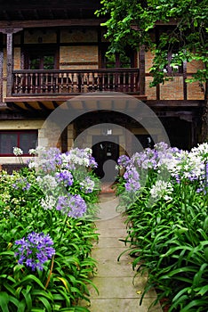 Architecture of the historic town Santillana del Mar situated in Cantabria, Spain