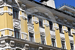 Architecture of historica city center of Moscow. Old building on Prechistenka street