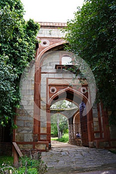 Architecture of Humayun`s Tomb in New Delhi, India