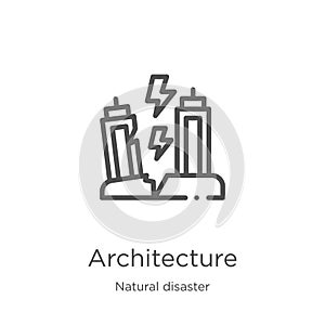 architecture icon vector from natural disaster collection. Thin line architecture outline icon vector illustration. Outline, thin