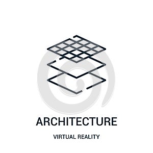 architecture icon vector from virtual reality collection. Thin line architecture outline icon vector illustration