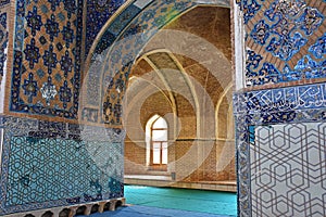 Architecture inside the Blue Mosque or Masjed-e Kabud , Tabriz, Iran