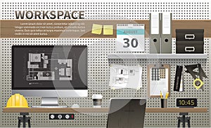 Architecture and interior design workspace